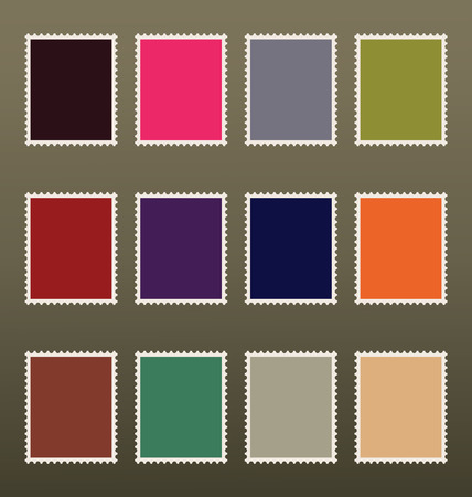 Twelve blank colorful postage stampsのイラスト素材