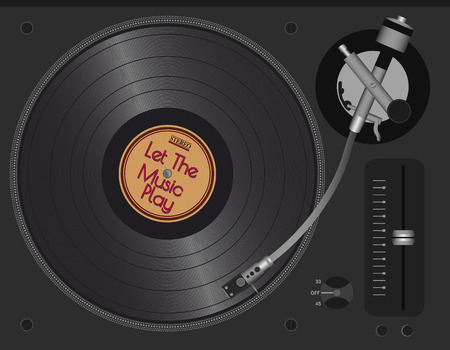 Dj Turntable With LP. Vector Illustration eps10のイラスト素材