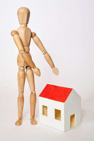 Dummy propose small house on white backgroundの写真素材
