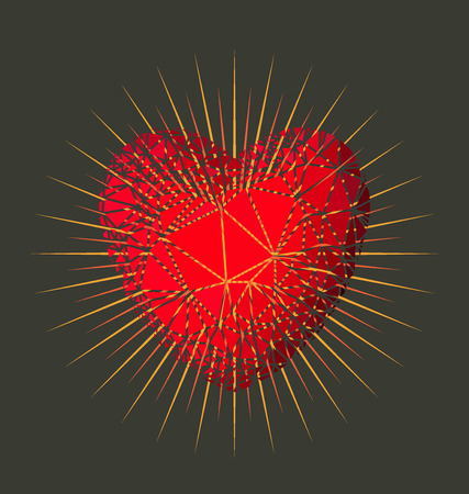 Love heart shaped with raysのイラスト素材