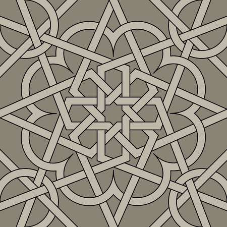 Arabesque. Seamless pattern in Moroccan style tile. Islamic traditional ornament.のイラスト素材
