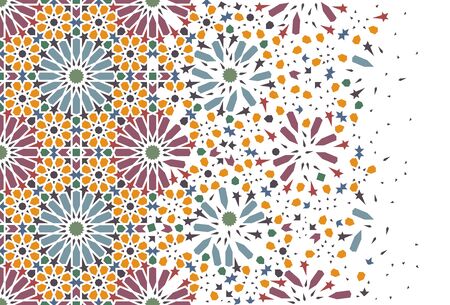 Arabesque. Traditional Arabian mosaic tile. Seamless pattern.のイラスト素材