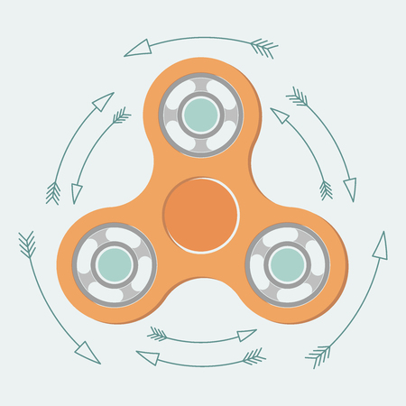 Hand fidget spinner toy. Vector illustration.のイラスト素材