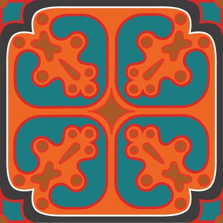 Vintage tiles with intricate details. Seamless retro vector tile. Ceramic paint floor tile, ornament tile collection
のイラスト素材