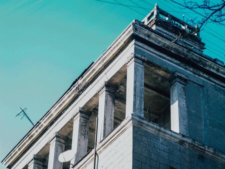 This photo was taken in one of the courtyards of the old Russian city.の写真素材