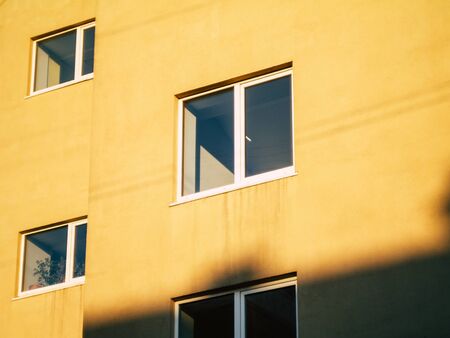 parts of the building the architecture is yellowの写真素材