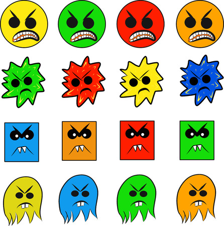 engry smileys setのイラスト素材