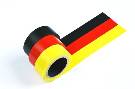 German flag with duct tapeの写真素材