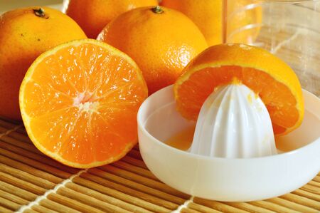 oranges with juicer Reamer