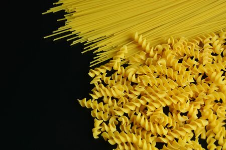 pasta with black backgroundの写真素材