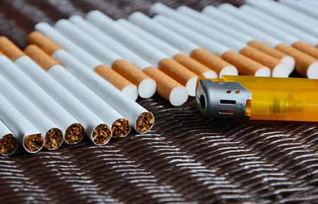 Cigarettes Smoking long, but life will be shortened.の写真素材