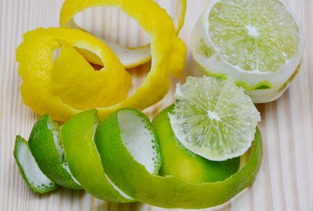 The benefits of citrus peel. clean stainless steel. remove coffee stains. deodorizeの写真素材