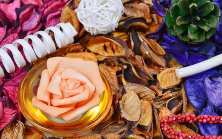 colorful, various scents of potpourri and decor itemsの写真素材