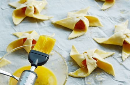 Put Color and Shine on Pastry Crust with an Egg Wash.の写真素材