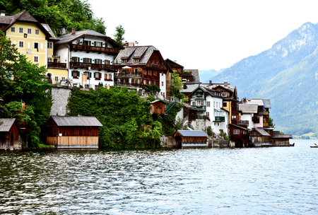 building or architecture in Hallstatt Salzkammergut  Austria.の写真素材