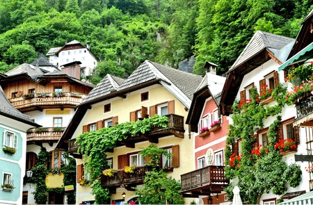 Hallstatt old town in Salzkammergut Austria.の写真素材