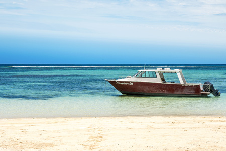 Fishing Boat Ready to Sail in Fiji. The Fijian fishing boat is ready to set sail.の写真素材