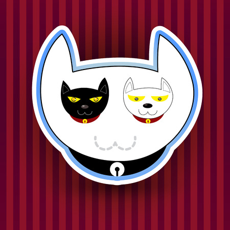 Illustration with funny cute catのイラスト素材