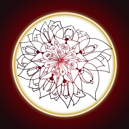 hand drawn decorative flowersのイラスト素材