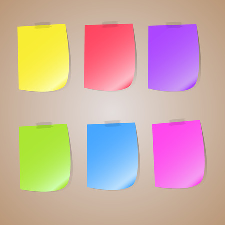 Illustration of a colored set of sticky notes, colored set of sticky notesのイラスト素材