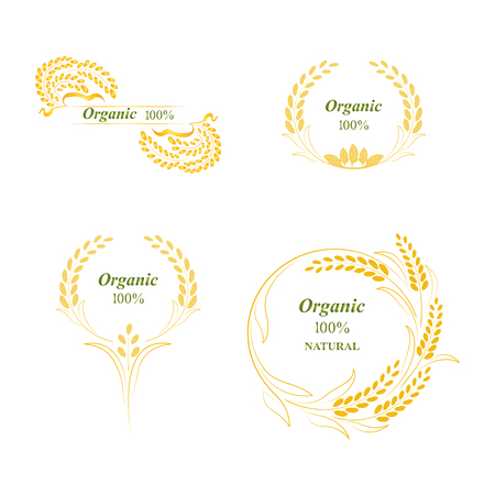 Rice, symbol, grain organic natural product, concept vector illustrationのイラスト素材