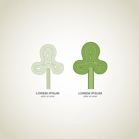 Green Tree logo. Green Circle Tree vector logo design. creative concept. Ecology Design Background. Vector Illustration.のイラスト素材
