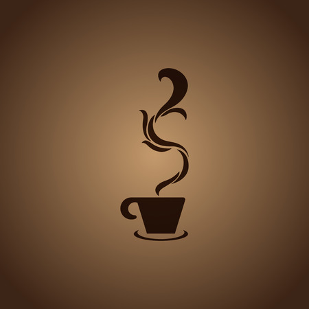 Cups with steaming fragrant coffee for cafe or restaurant  designcoffee and tea design elementsのイラスト素材