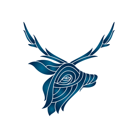 Ornamental decorative deer isolated deer head  vector illustrationのイラスト素材