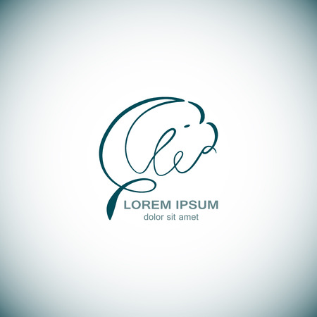 dog label - vector illustration, Pet logoのイラスト素材