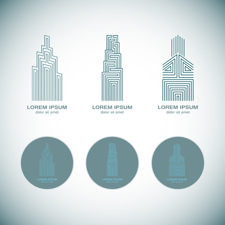 Abstract Real Estate  Design Template for Company. Building Vector Silhouette.のイラスト素材