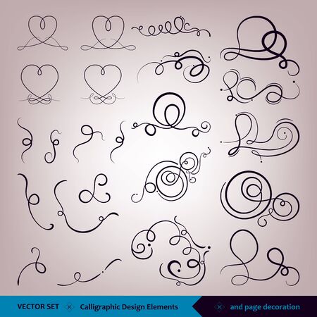 Vector set of calligraphic elements for design. and page designのイラスト素材