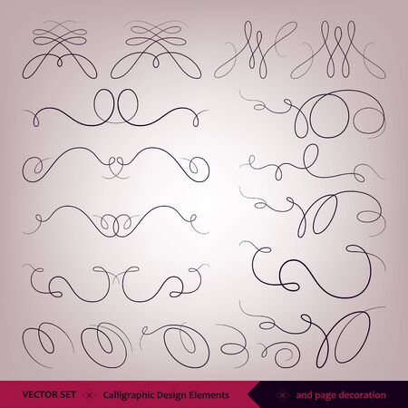 Vector set of calligraphic elements for design. and page designのイラスト素材