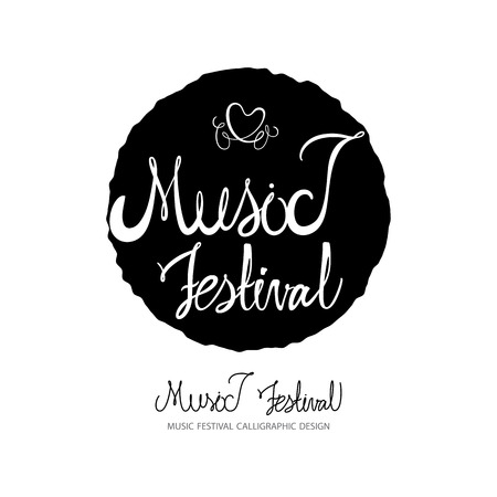 Music Festival  silhouette ,  music background, music design elements with calligraphic, illustration, vectorのイラスト素材
