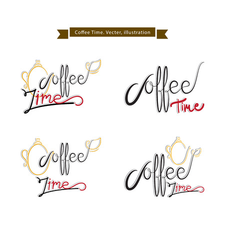 "Coffee time" Vintage Stylized. Vector Illustration, Coffee time design, Vector vintage illustrationのイラスト素材