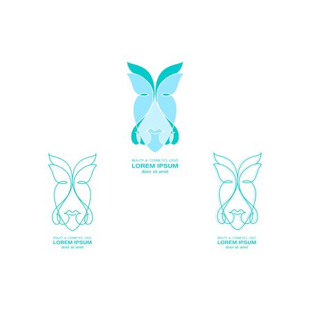 vector beauty and cosmetic logo , beauty symbols, symbols for beauty and nature, Organic Cosmetics Design elementsのイラスト素材