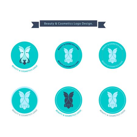 vector beauty and cosmetic logo , beauty symbols, symbols for beauty and nature, Organic Cosmetics Design elementsのイラスト素材