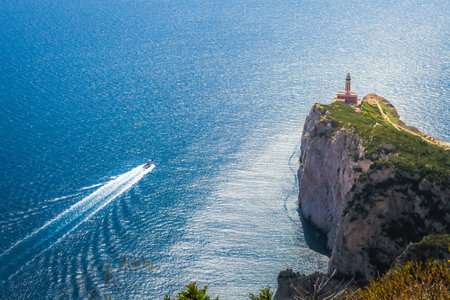 Idyllic Capri coastline landscape, Amalfi coast of Italy, Europeの写真素材