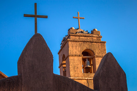 Church of San Pedro de Atacama, the Second Oldest Church in Chile, Historic Place in Northern Chileの写真素材
