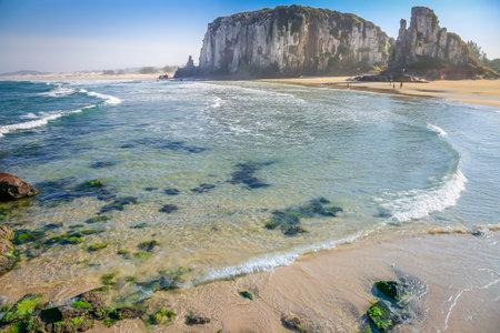 Guarita Beach in Torres city, Rio Grande do Sul state, Southern Brazilの写真素材