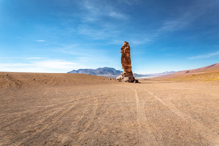 Atacama Desert dramatic volcanic landscape at Sunset, Northern Chile, South Americaの写真素材