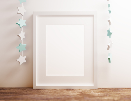 poster frame mockup nurseryの写真素材