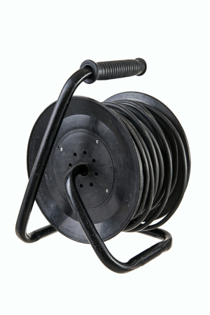 Electric extension cord with 4-outlets on a rollの写真素材