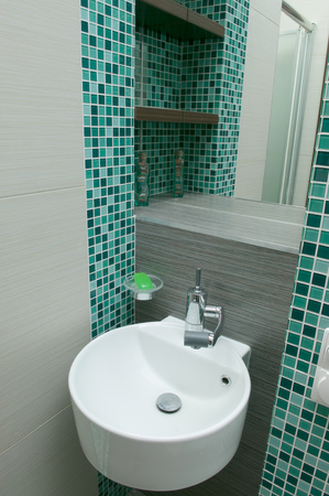 Washbasin in the bathroomのeditorial素材