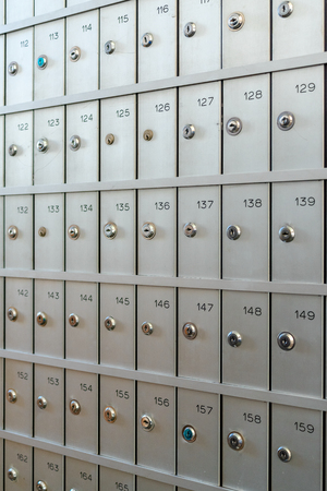 A lot of boxes for storing personal valuable things, Safe deposit boxes for rent