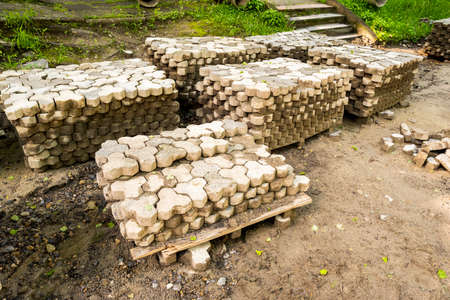 stone tile road repair and pending laying