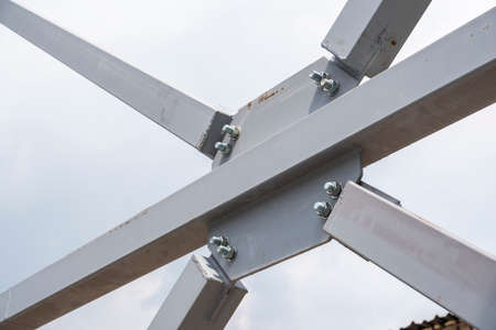 metal fasteners and couplers, frame of an industrial building, fortifications