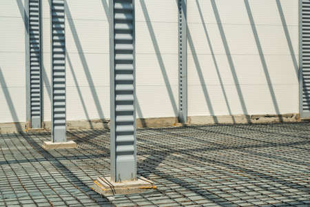 fittings at a construction site on the floor, closeup