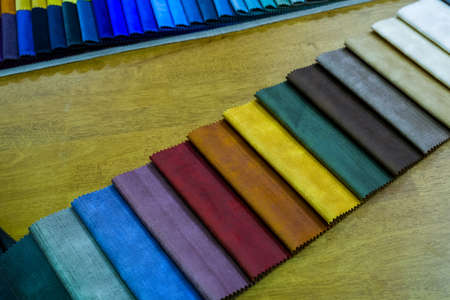 upholstery fabric on the tableの写真素材