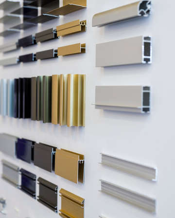 aluminum profiles of different colors for cabinet furnitureの写真素材