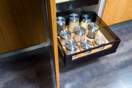 Kitchen cupboard for food storage
